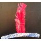 Headband silver sequin with red feather 