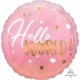 18" Hello World Pink Foil Balloon