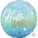 18" Hello World Blue Foil Balloon