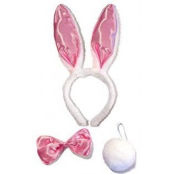 Bunny Ears Headband, bowtie and fluffly tail