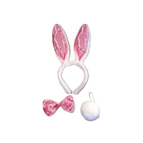 Bunny Ears Headband, bowtie and fluffly tail