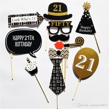 Cheers to 21 Photo Props (20 pcs)