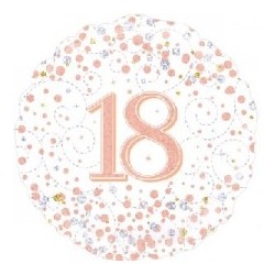 18" Sparkling Rose Gold Happy Birthday Foil Balloon