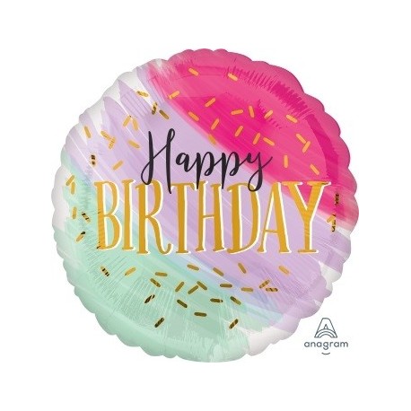 JUM: Water Color birthday Foil Balloon