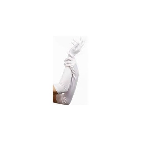 Gloves Material 45cm Long White