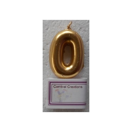 Number candle Gold 0 - 5cm