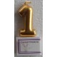 Number candle Gold 1 - 5cm