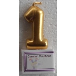 Number candle Gold 1 - 5cm