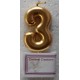 Number candle Gold 3 - 5cm