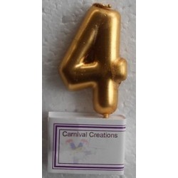 Number candle Gold 4 - 5cm