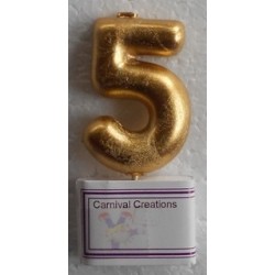 Number candle Gold 5 - 5cm