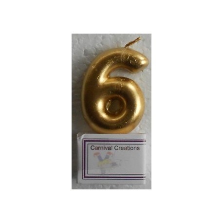 Number candle Gold 6 - 5cm