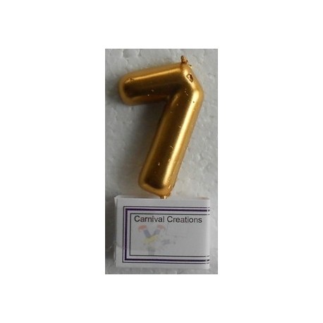 Number candle Gold 7 - 5cm