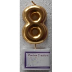 Number candle Gold 8 - 5cm