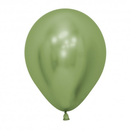 Chrome Reflex Lime Green Balloon 30cm