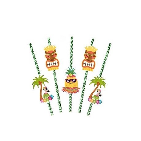 Hawaiian paper straws | Hawaiian party supplies 