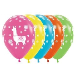 Llama Tropical Latex Balloons (Assorted) x1