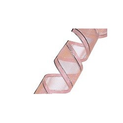 Organza Ribbon Light Pink/Silver Edge (15mm/20m)
