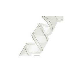 Organza Ribbon Ice White/Silver Edge (15mm/20m)
