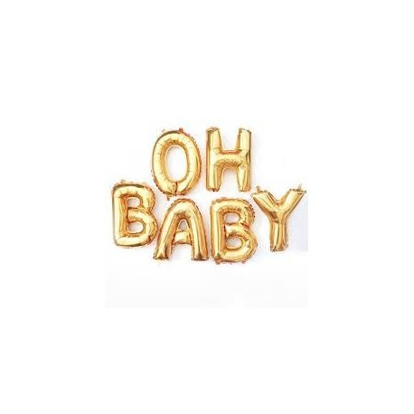Oh Baby - Balloon Bunting (Gold)