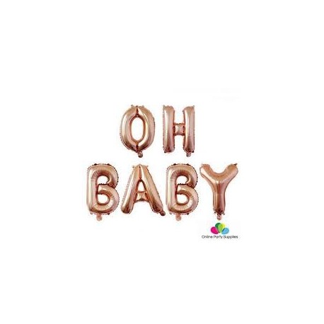 Oh Baby - Balloon Bunting (Rose Gold)
