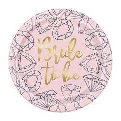 Pink Diamond Bride to be Plates (pk/8)