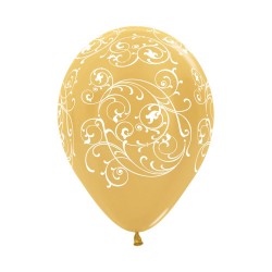12" Gold Filigree Balloon