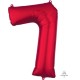 Red Number 7 Supershape Foil Balloon