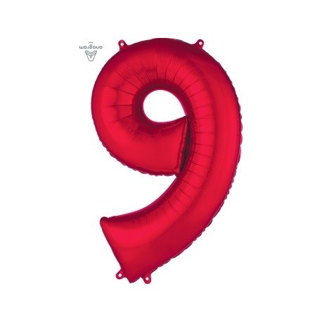 Red Number 8 Supershape Foil Balloon