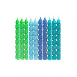 Blue and Green Spiral Candles 