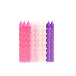 Pink and Purple Spiral Candles (Pack of 10)