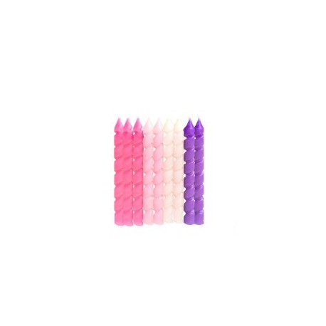 Pink and Purple Spiral Candles (Pack of 10)