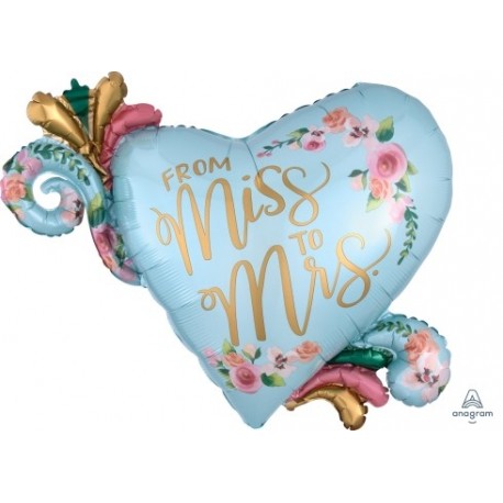 From Miss To Mrs Supershape Foil Balloon