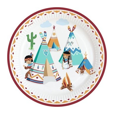 Tepee and Tomahawk western paper plates | Western Party Supplies