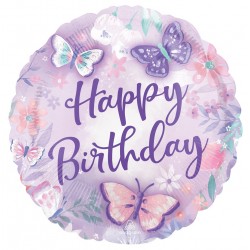 18" Flutter Happy Birthday Foil Balloon