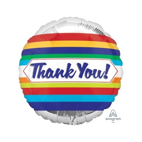 18" Thank you Stripes Foil Balloon