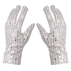 Silver sequin gloves 