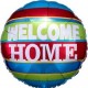 18" Welcome Home Colourful Strips Foil Balloon