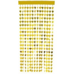 Metallic Gold heart shaped Curtain Backdrop