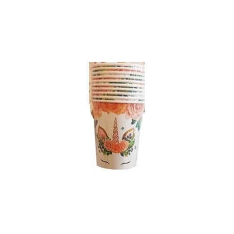 Floral Unicorn Cups (pk/10)