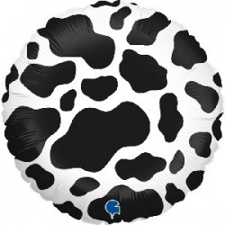 18" C cow print foil balloon