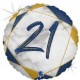 18" Blue Marble 21st Foil Balloon