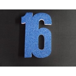 16 Poly number - Blue