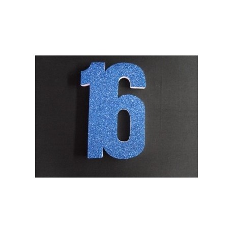 16 Poly number - Blue