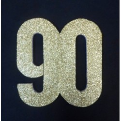 Poly 90th 30cm glitter - gold