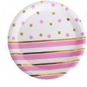 Pink and Gold Dots and Stripes